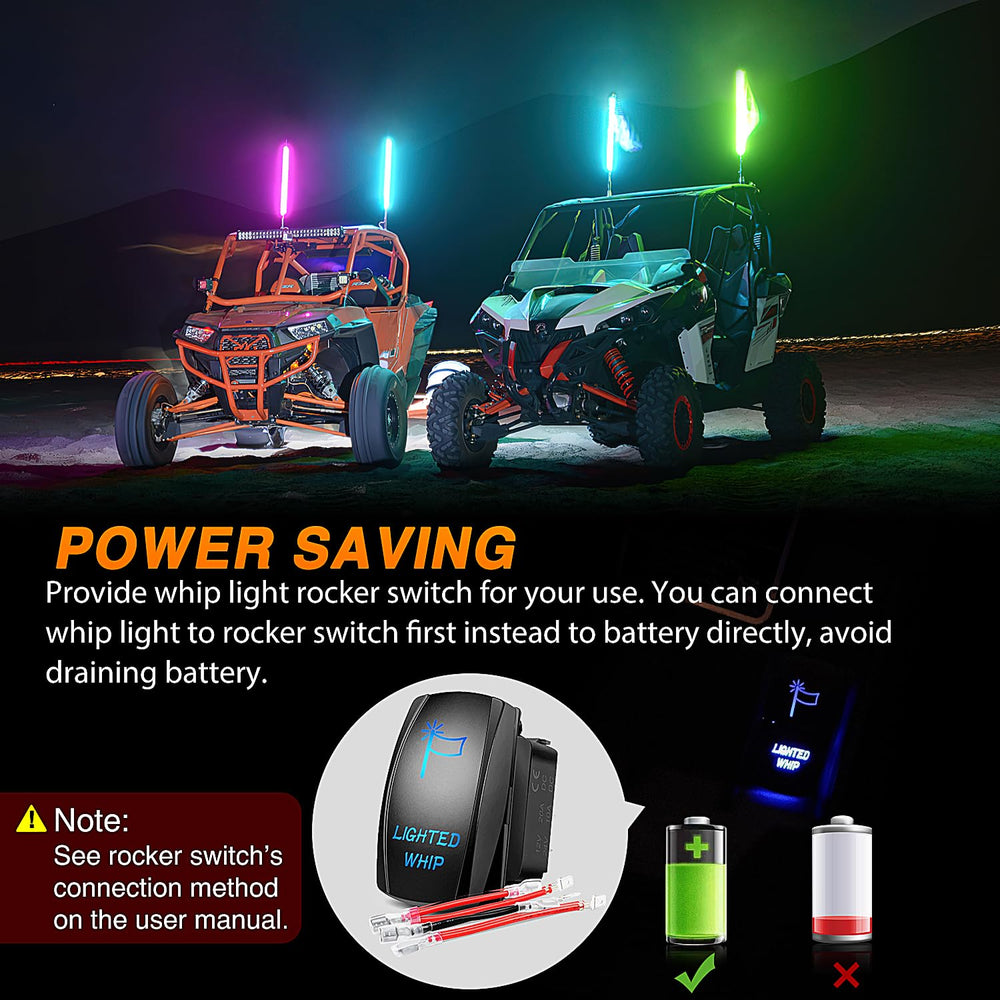 Nilight rocker-switch connection protects the vehicle battery during use.