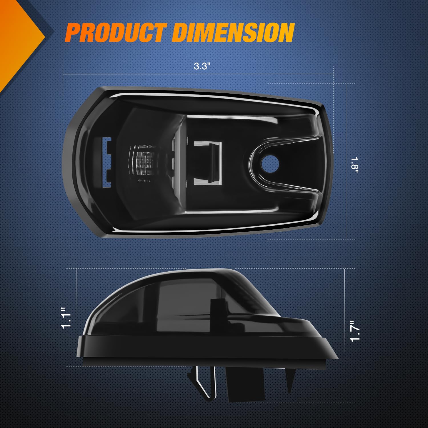 Nilight amber roof running light with wide beam for safer night driving.