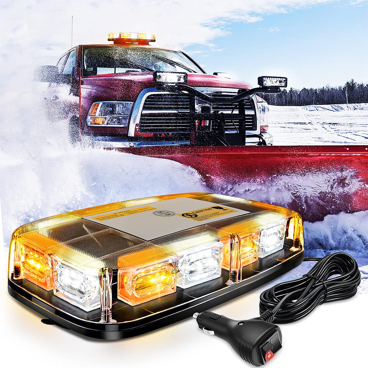 Nilight roof top strobe amber white LEDs for high visibility on roads