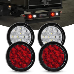 Nilight round LED light with red and white lens for clear signaling on trucks