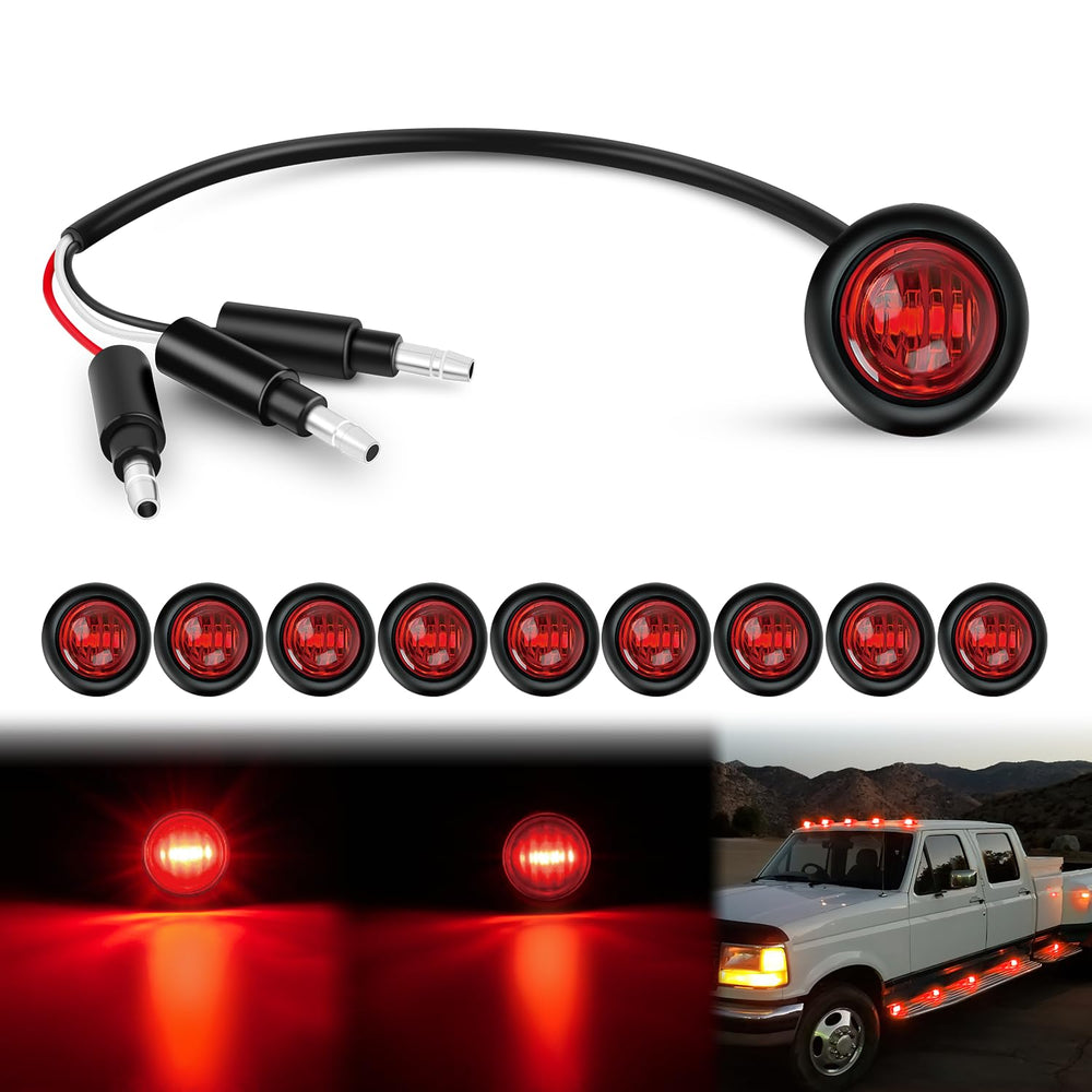 Nilight round marker light with 3 LEDs for bright brake and turn signals.
