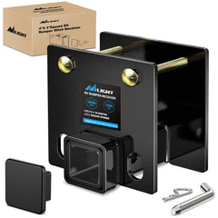 Nilight RV bumper hitch receiver with a 2x2 opening for bike racks and cargo carriers.