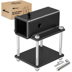 Nilight RV bumper hitch receiver side view shows the sturdy 2x2 inch opening for racks.