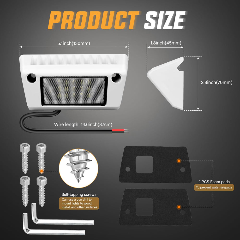 Nilight RV porch LED light close‑up demonstrates glare-free, comfortable outdoor lighting.