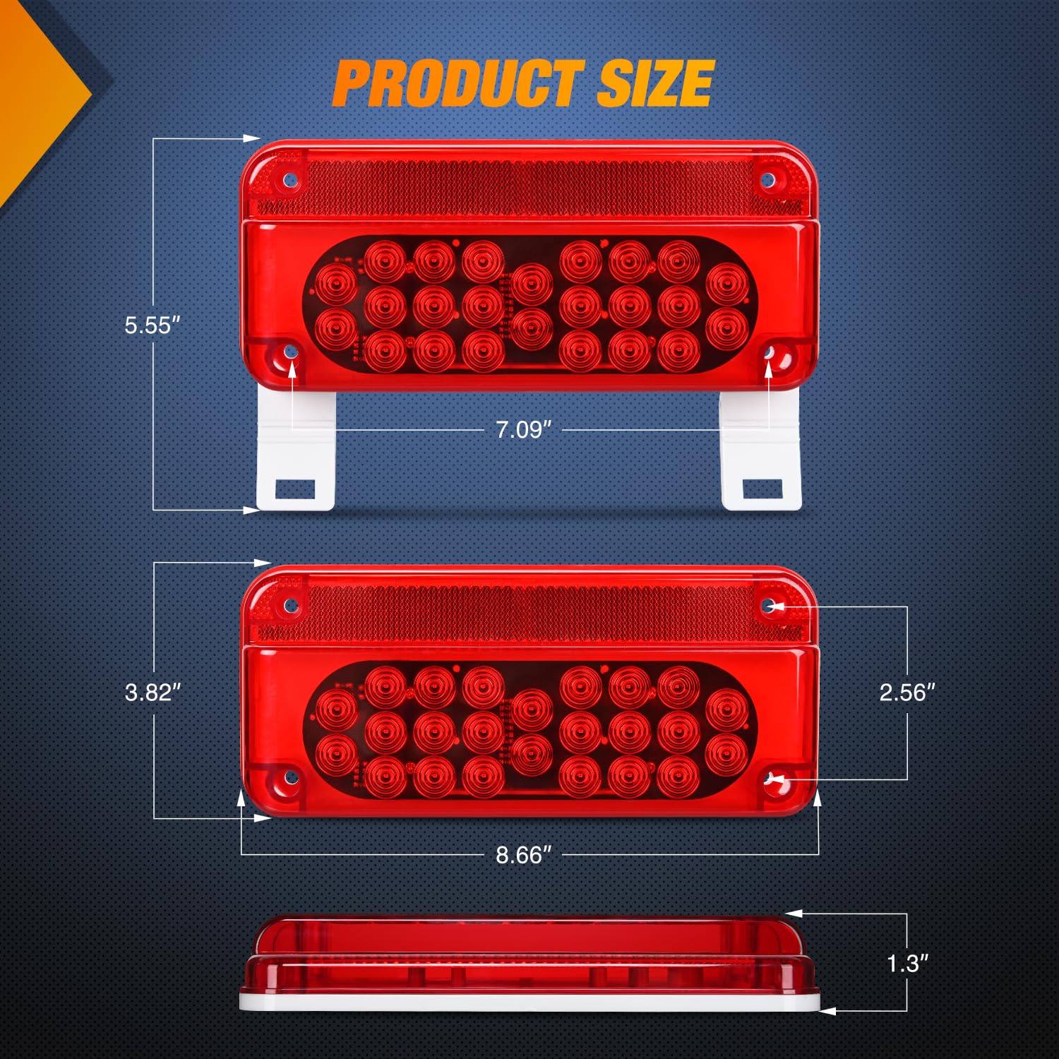 Nilight RV tail light passenger-side red LEDs improve braking visibility.