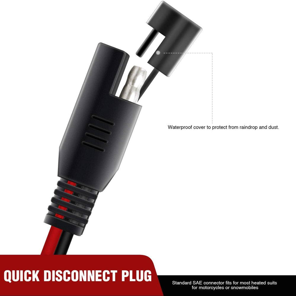 Nilight 12ft SAE extension with 2-pin connectors enabling quick connect/disconnect