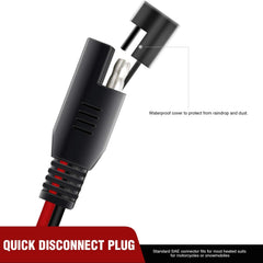 Nilight 12ft SAE extension with 2-pin connectors enabling quick connect/disconnect