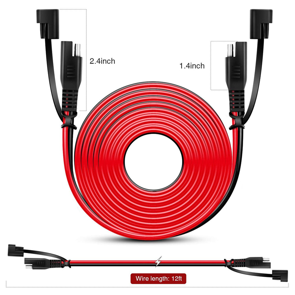 Nilight 12ft SAE extension cable coiled for compact storage and flexible positioning