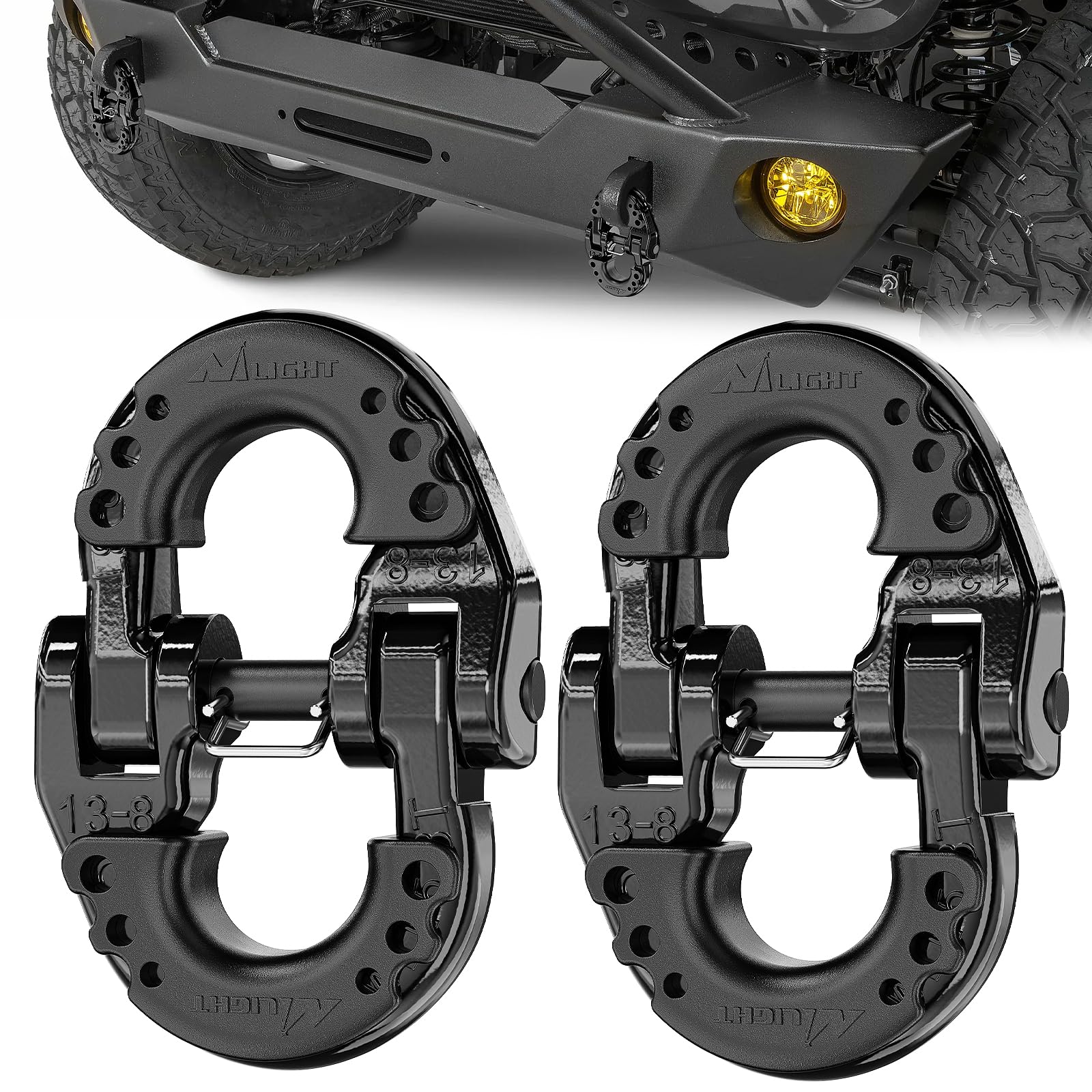 Nilight safety chain connector link hammerlock assembly for secure towing connections