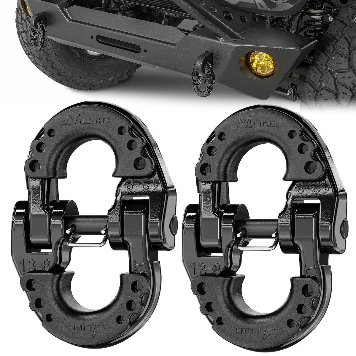 Nilight safety chain connector link hammerlock assembly for secure towing connections