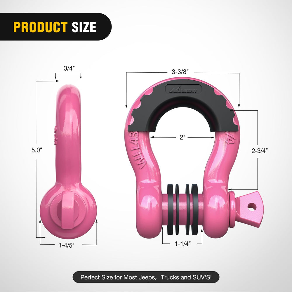 Nilight 7-8 inch screw pin shackle ready for heavy-duty recovery work