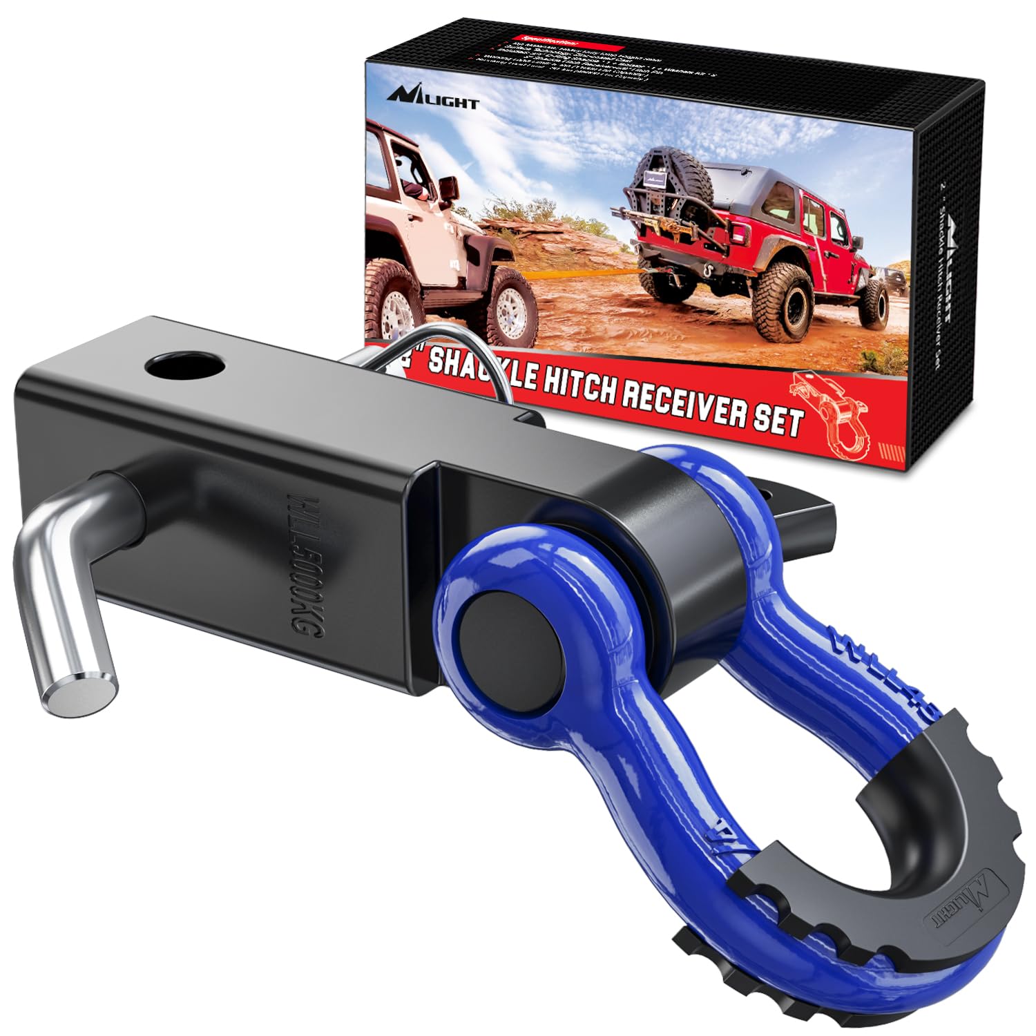 Nilight Shackle Hitch Receiver 2in for trucks and Jeeps, adds strong recovery point