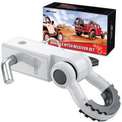Nilight shackle hitch receiver 2 inch front view, rugged and ready for towing use.