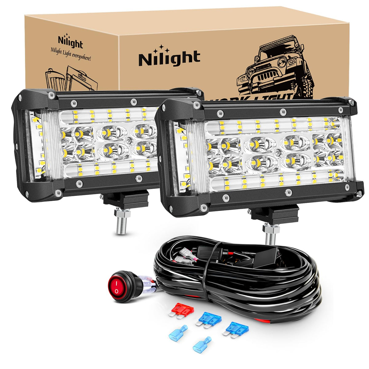 Nilight Side Shooter 5.5-inch end cap detail for rugged lighting accents