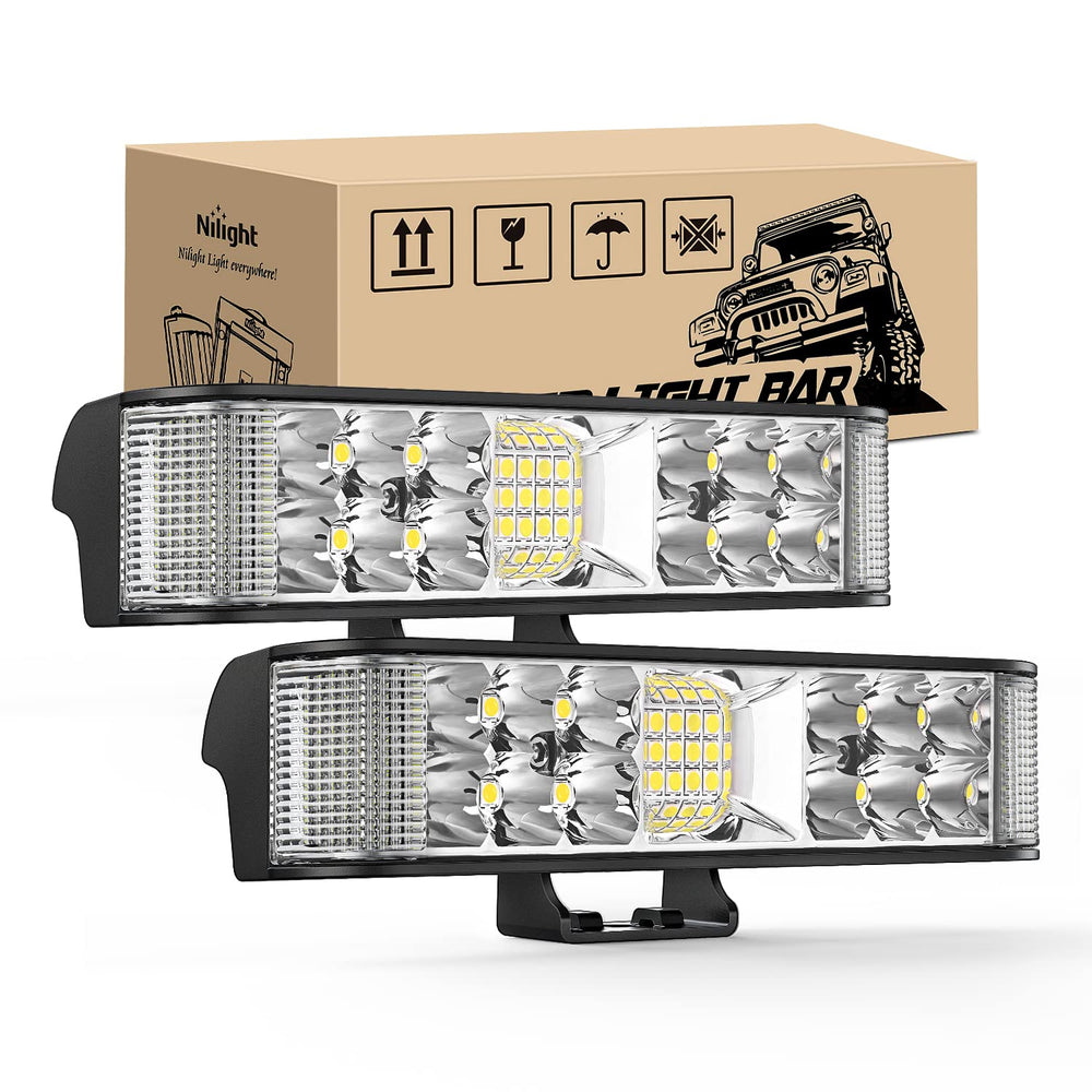 Nilight Side Shooter 6.5-inch pods, front view, deliver bright 6500K light for off-road clarity.