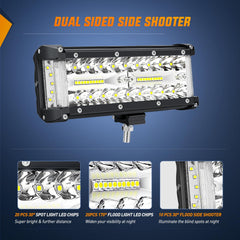 Nilight Side Shooter 7-Inch combination beam covers wide and distance simultaneously.