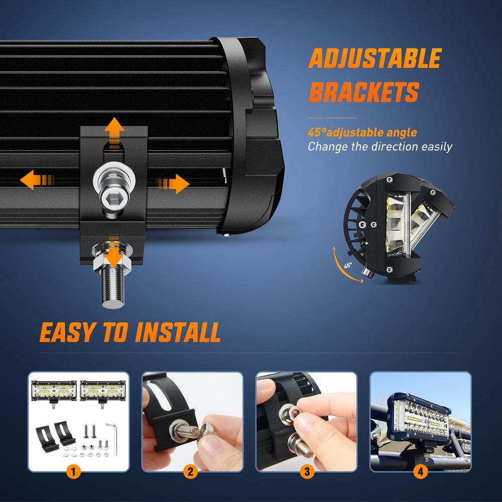Nilight Side Shooter 7-Inch wiring harness simplifies installation.