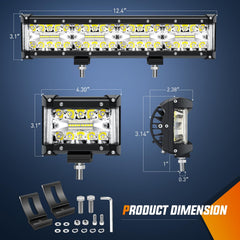 Nilight Side Shooter 4-3inch pod on rugged vehicle demonstrates balanced beam for night visibility.