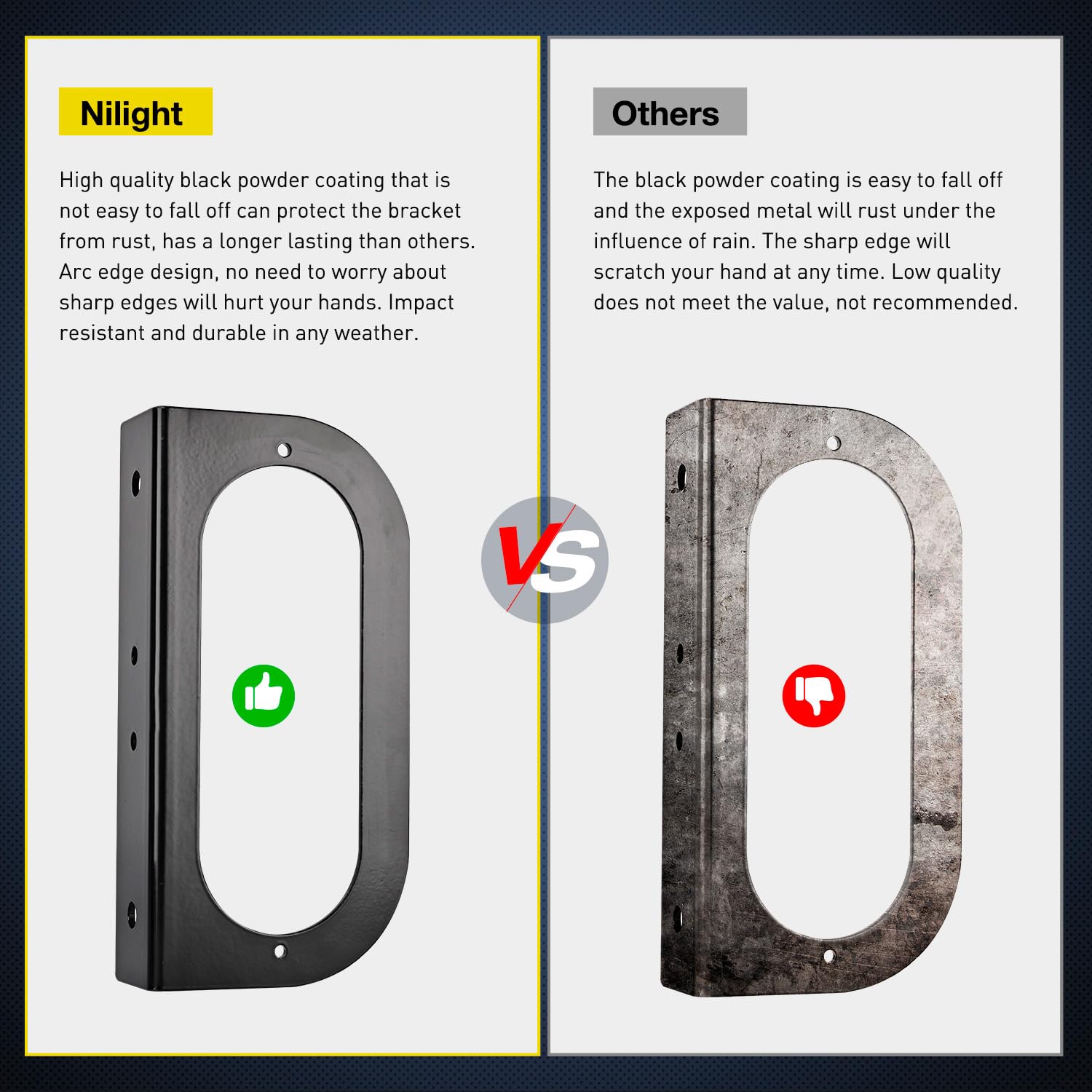 Nilight silicone-sealed oval taillight for durable weather resistance.