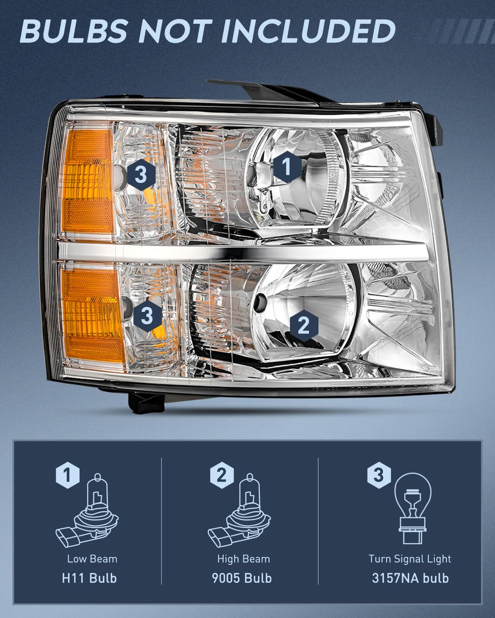 Nilight Silverado taillight assembly with red housing and amber reflector for clearer signaling