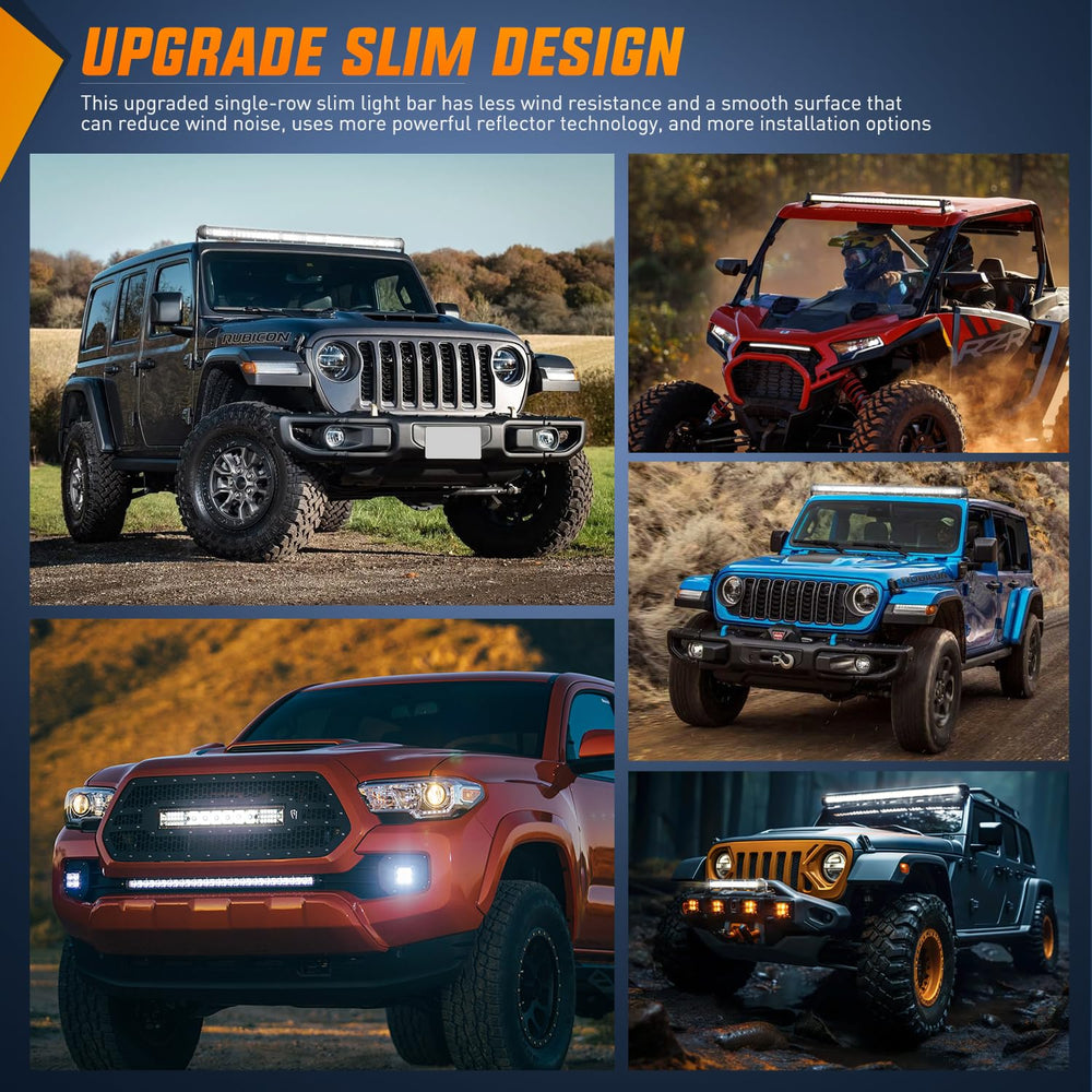 Nilight Slim LED light bar 21-inch roof rack mount offers elevated visibility
