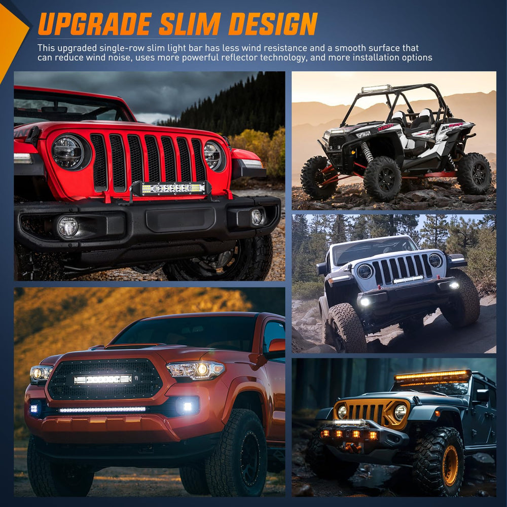 Nilight slim LED light bar 7inch bumper-mount option for enhanced front-end visibility