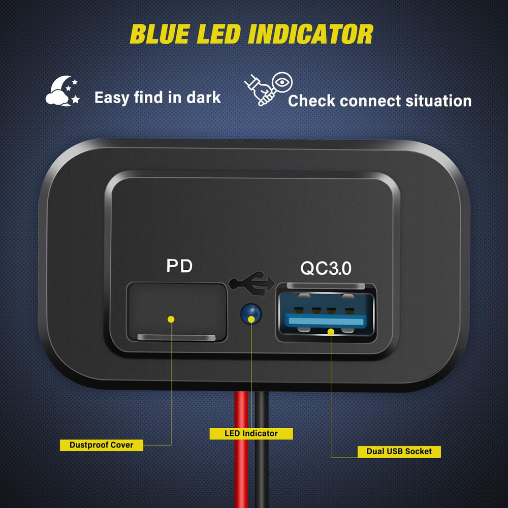 Automatic rebound cap protecting socket from moisture and dust.