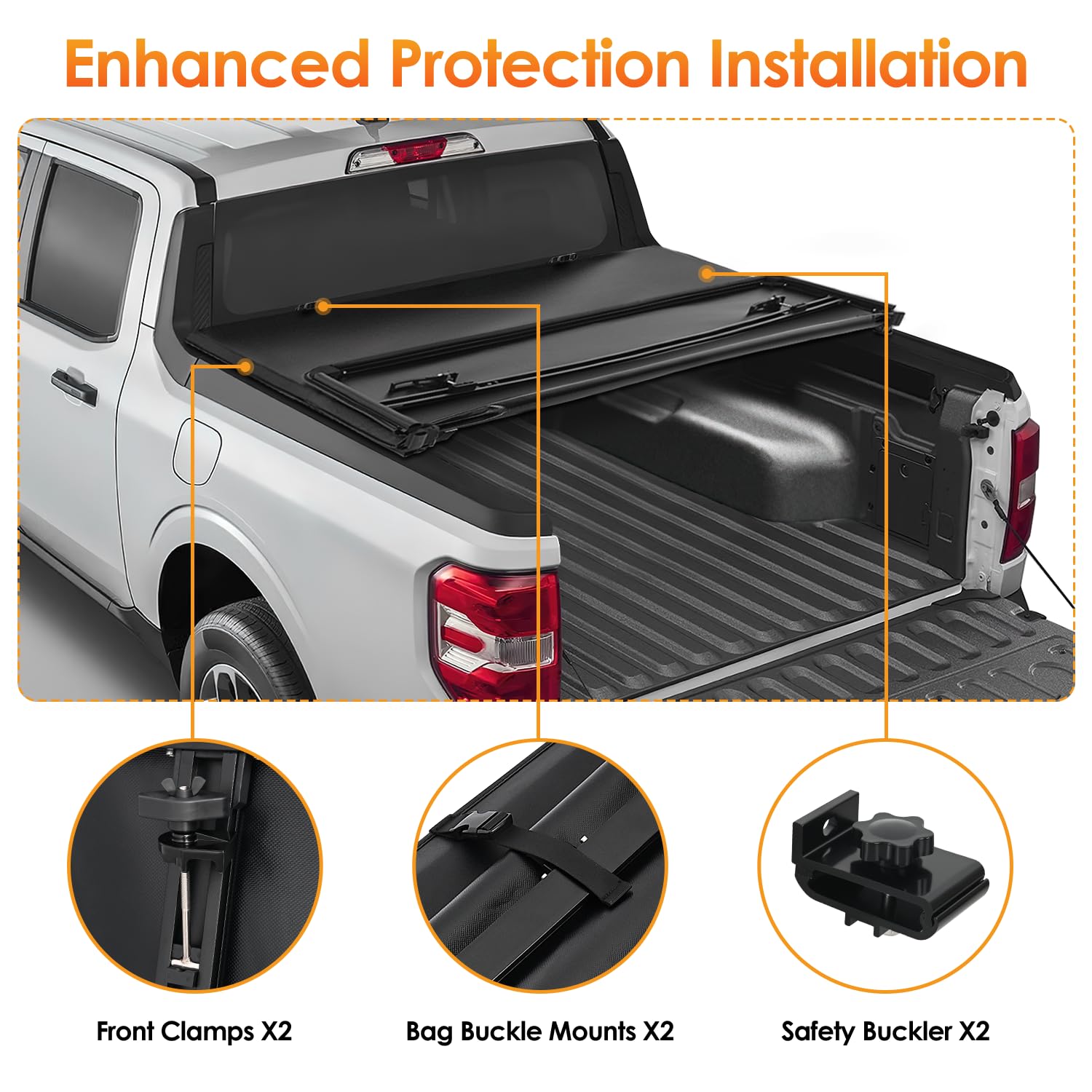 Nilight soft tri-fold tonneau cover protects Ram 1500 cargo from rain and snow.