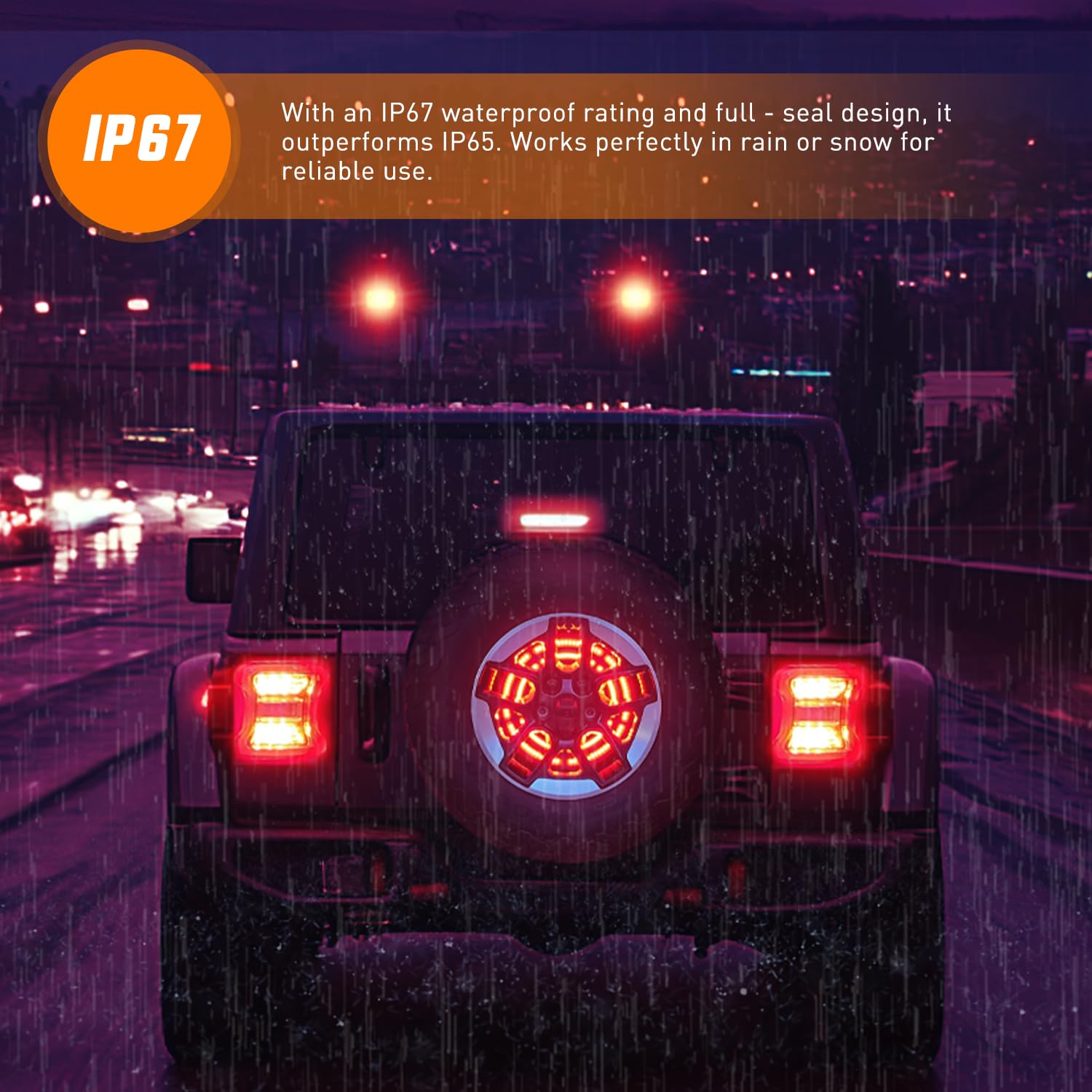 14-inch spare tire compatibility ensures secure and clean integration on Wrangler JL.