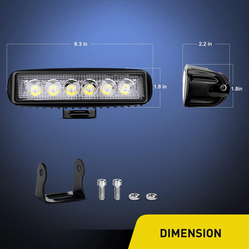 Nilight 18W spot LED work light side-angle view showing rugged housing.
