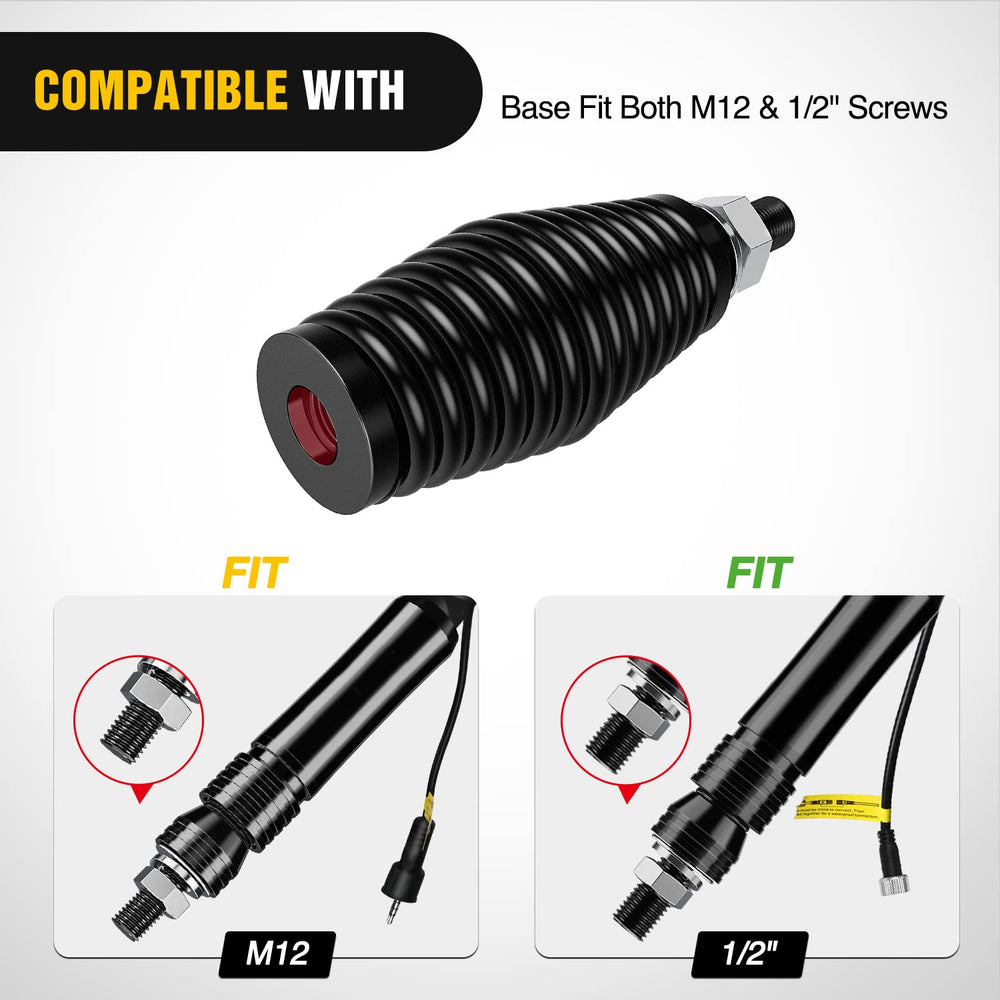 Nilight spring base for UTV and ATV protects lights from branches and wind.