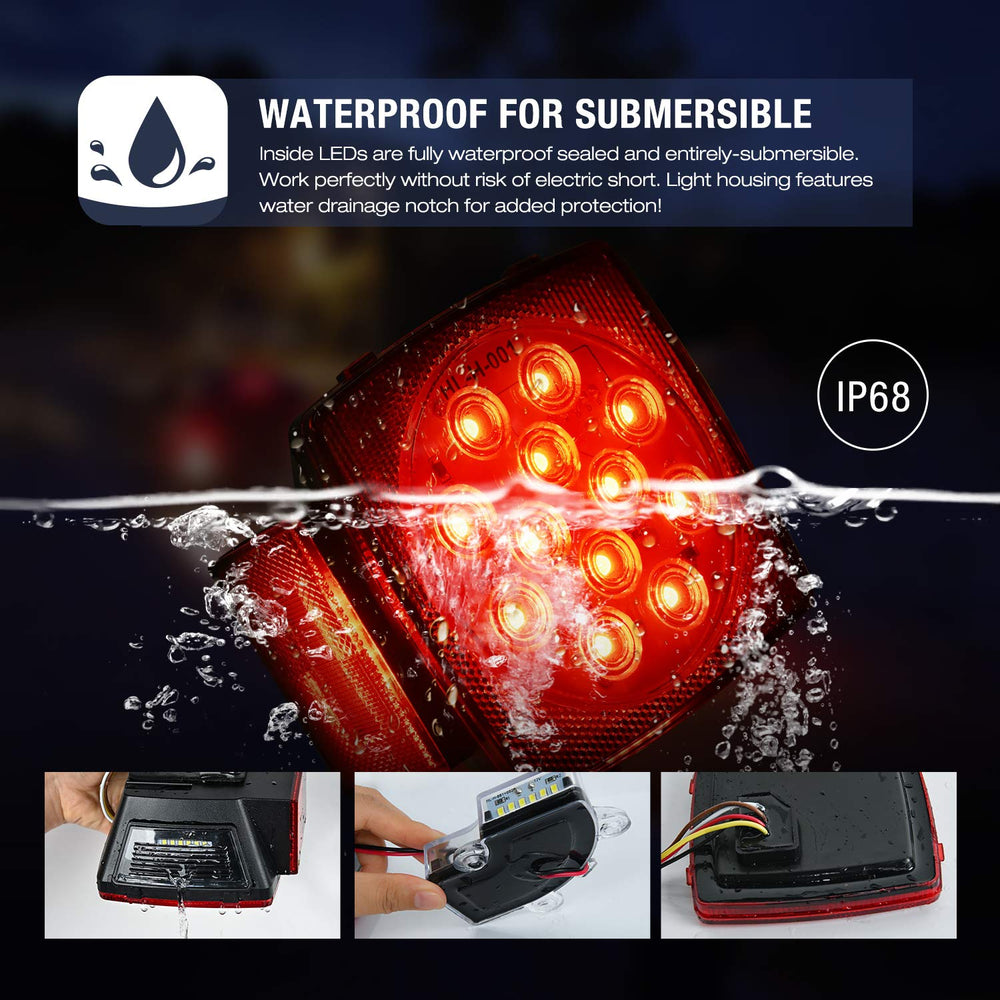 Nilight license/marker light adds visibility with integrated tail and license illumination.
