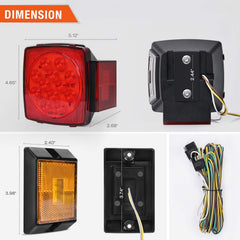 Nilight square LED trailer light right with clear signaling