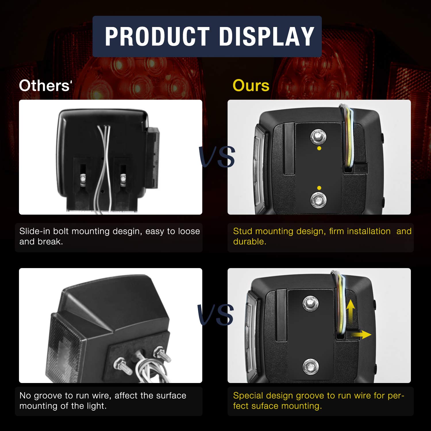 Nilight trailer light uses color-coded wires for easy harness integration.
