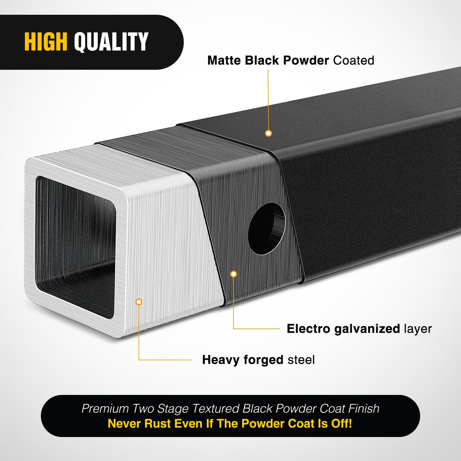 Nilight stainless steel bolt and flange nut provide secure, rattle-free connections.