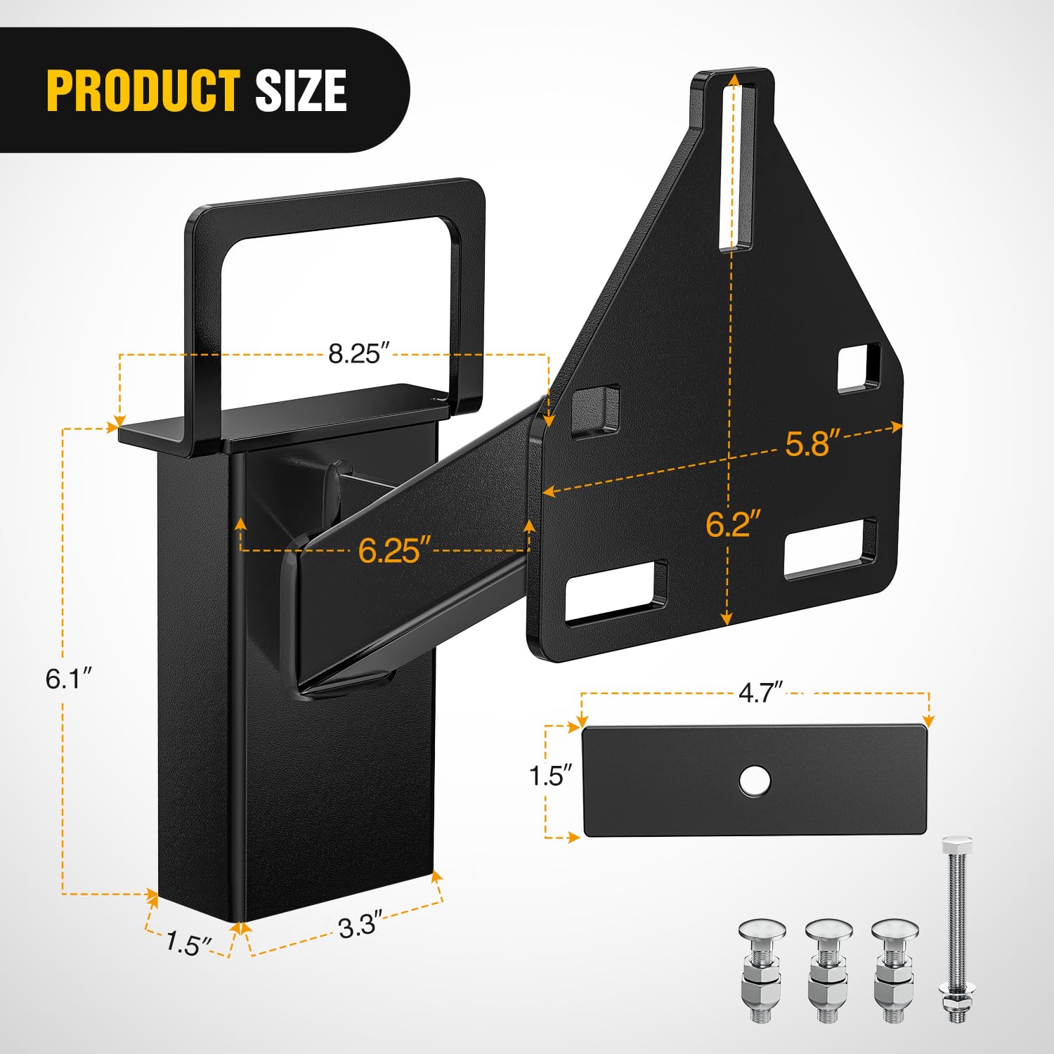 Nilight trailer bracket shows three-nuts design for reliable tire retention