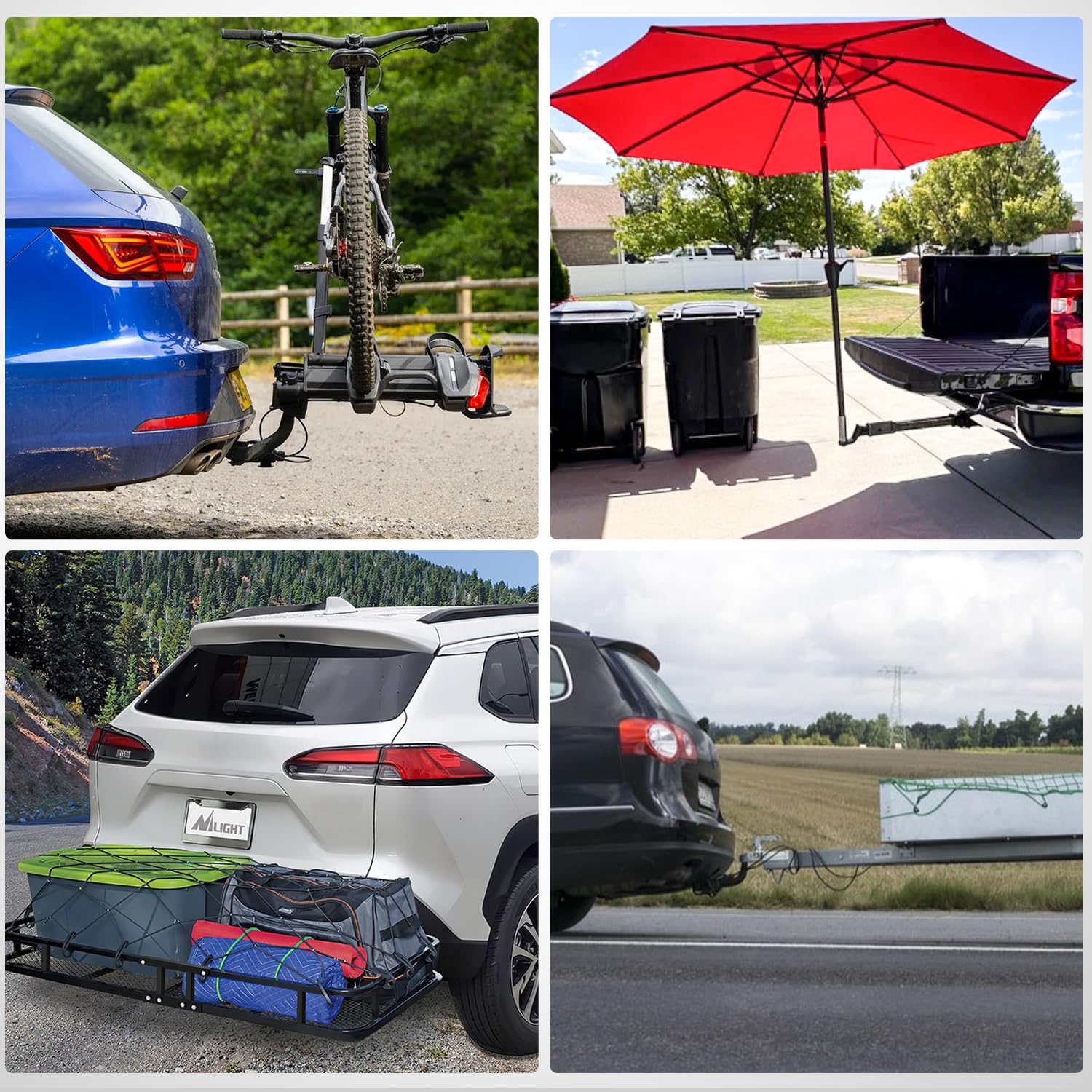 Nilight standard-fit 2x2 receiver ensures compatibility with common trailer accessories.