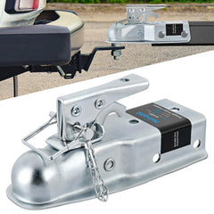 Nilight straight trailer coupler with safety latch ensures secure towing.
