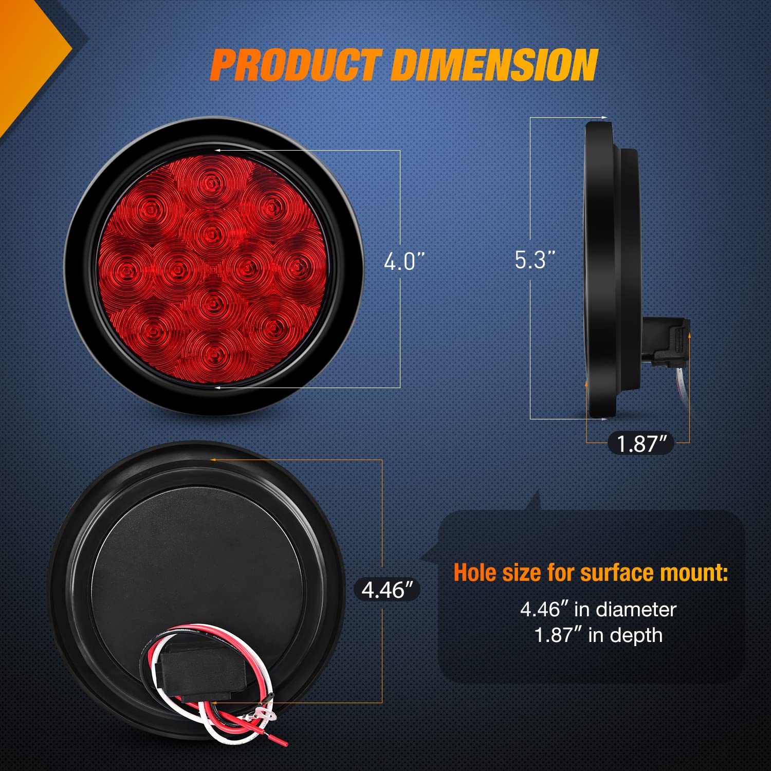 Nilight surface-mount grommet plug for easy trailer installation