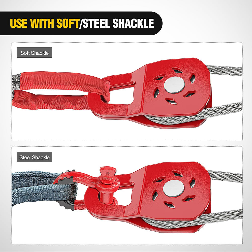 Nilight synthetic rope compatible pulley supports lighter field recovery setups