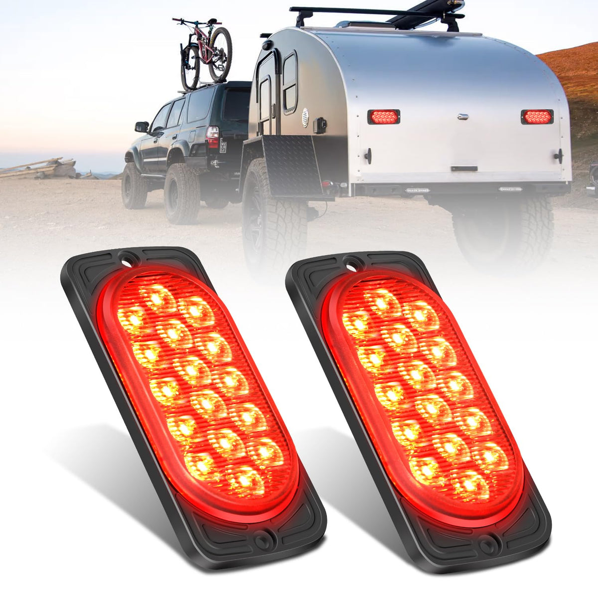 Nilight tail light front view with 16 LEDs for brake and running modes