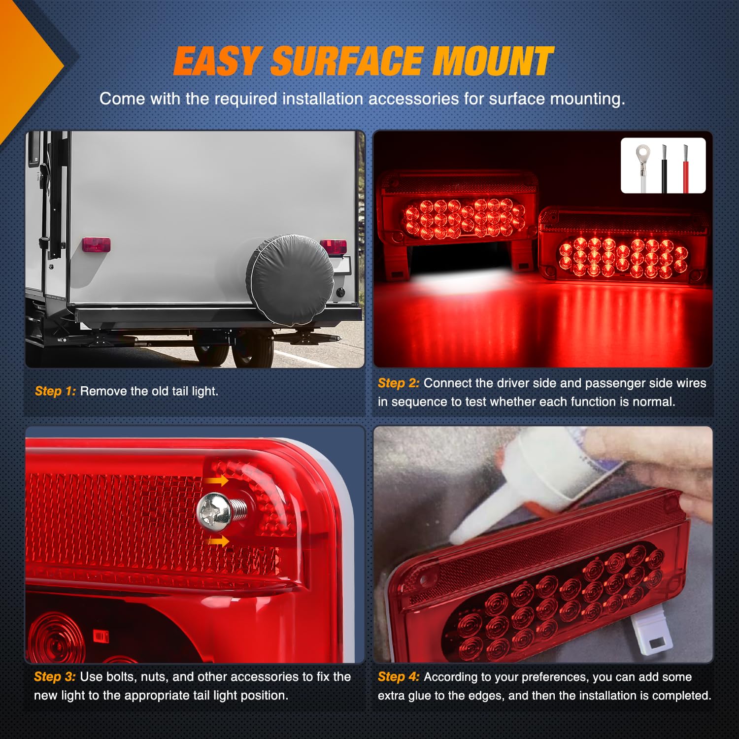 Nilight tail light PC lens and ABS shell withstand weather.