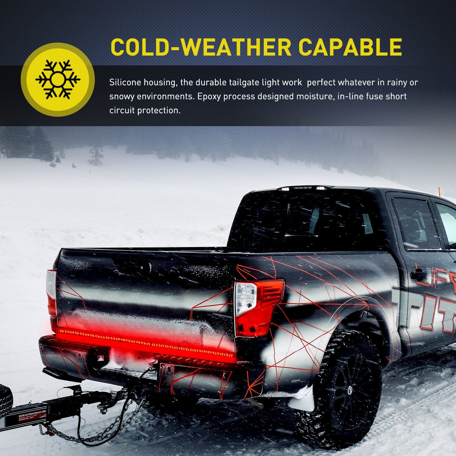 Nilight tailgate light bar offers five signaling functions for versatile signaling.