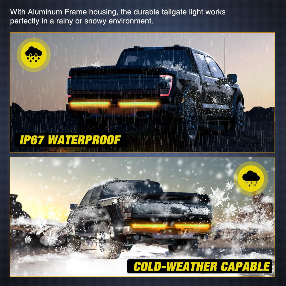 Nilight tailgate light bar with optional hardwire mounting kit