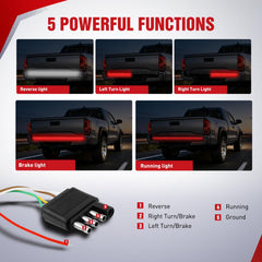 Nilight tailgate light bar white reverse light for clearer backing guidance at night.