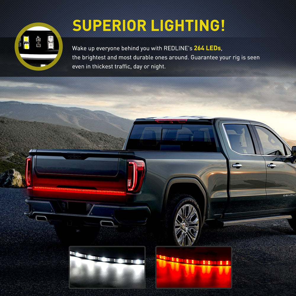 Nilight tailgate light bar uses 4-pin tow connector for plug-and-play wiring.