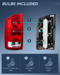 Nilight taillight assembly for Dodge Ram 1500 passenger side, clear signaling