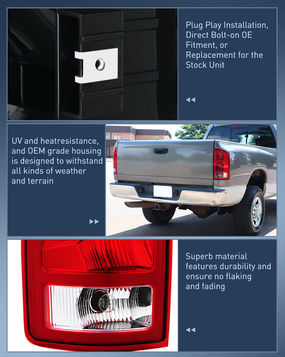 Nilight taillight assembly DOT SAE compliant lighting for road use