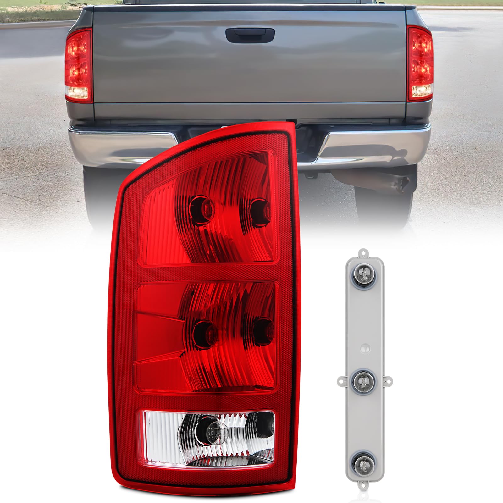 Nilight taillight assembly for Dodge Ram driver-side with OE-style fit for improved night visibility.