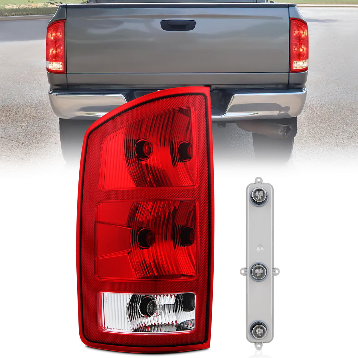 Nilight taillight assembly for Dodge Ram driver-side with OE-style fit for improved night visibility.